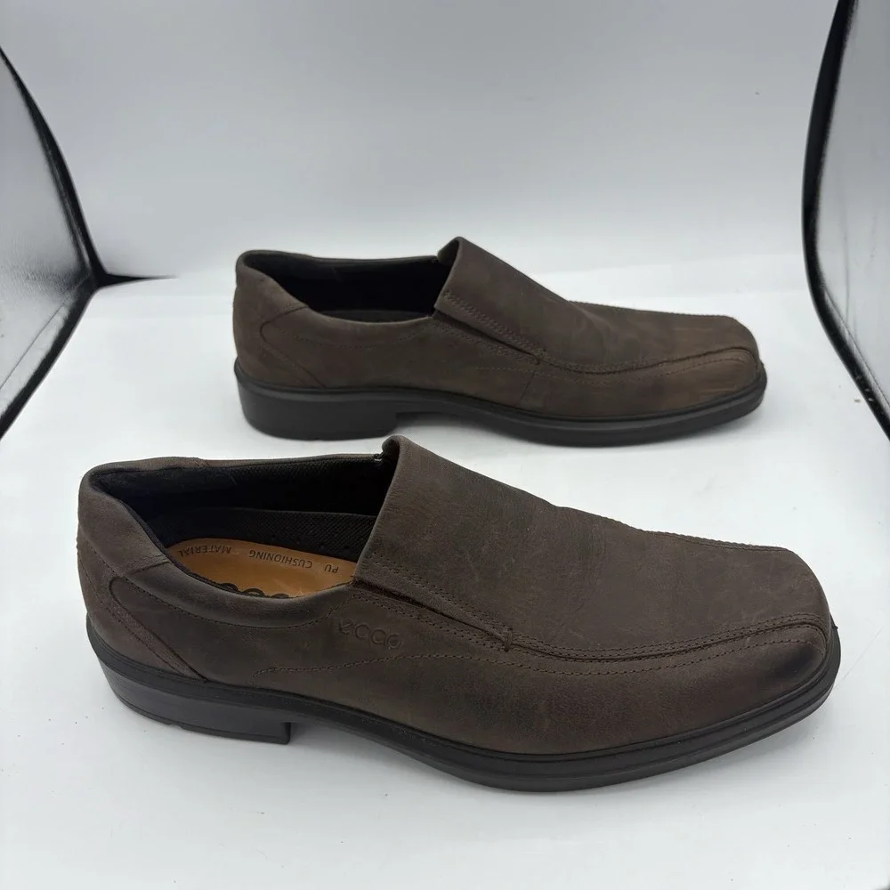 Ecco Shoes Mens Size 12.5‎ EU 46 Helsinki 2 Leather Loafers Dark Brown Slip On